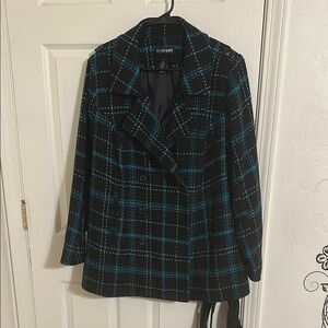 Lane Bryant Black and Blue Pea Coat
